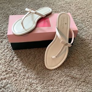 Kate Spade peplum sandals in parchment